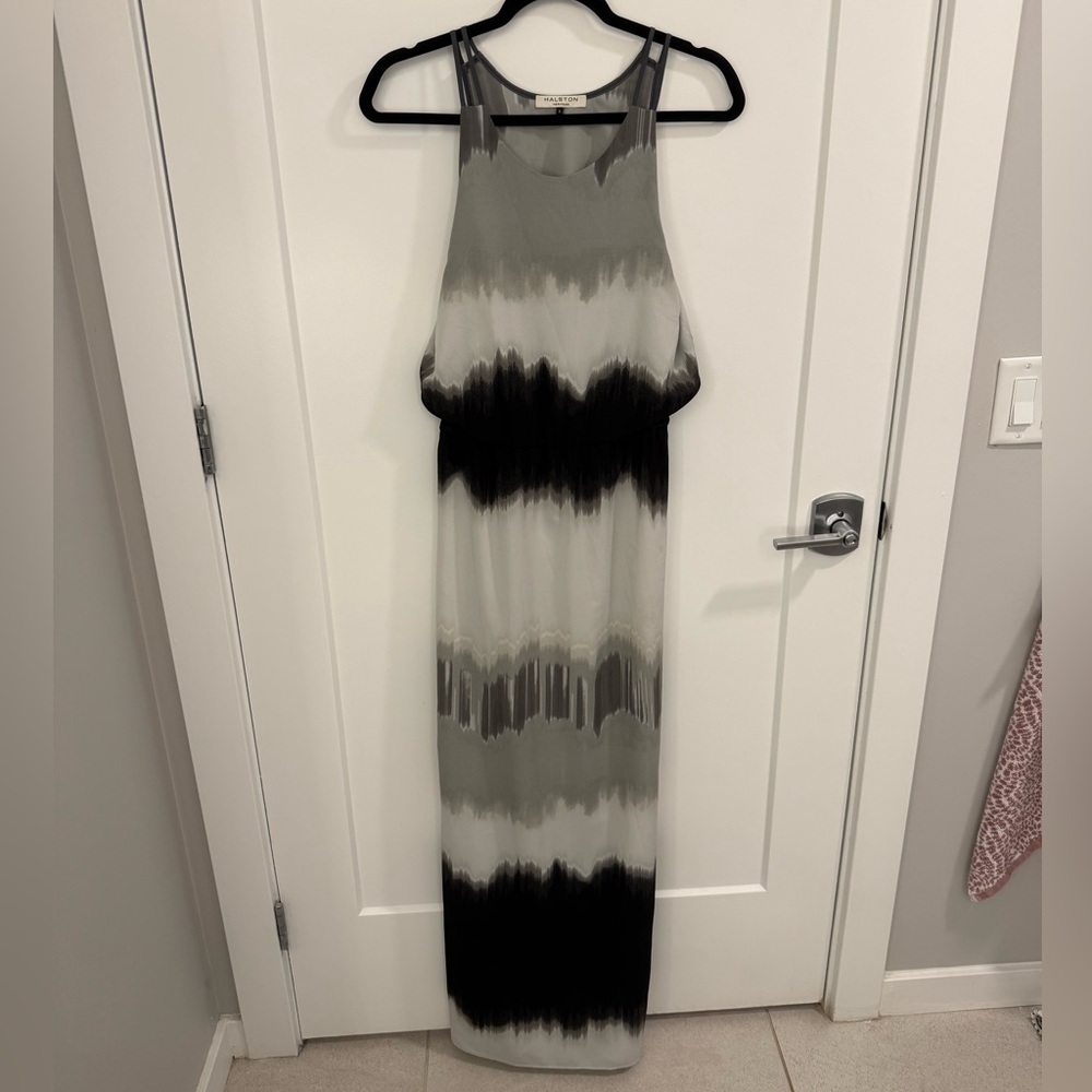 Halston Heritage Tie-Dye Maxi Dress